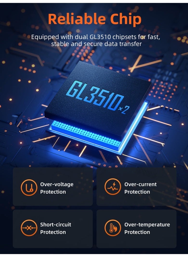 كابل تايم موزع USB 3.0 مزود بـ 7 منافذ وكابل طويل لأجهزة الكمبيوتر المحمولة - Image 4